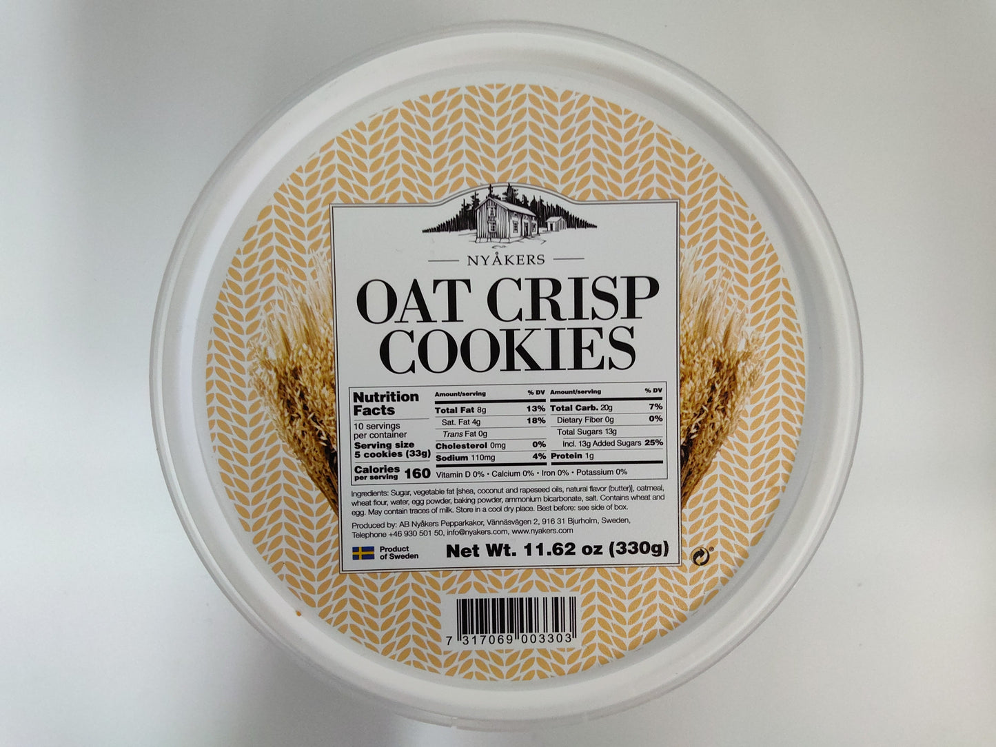 Nyåkers Oat Crisp Cookies, 11.62 oz (330g)