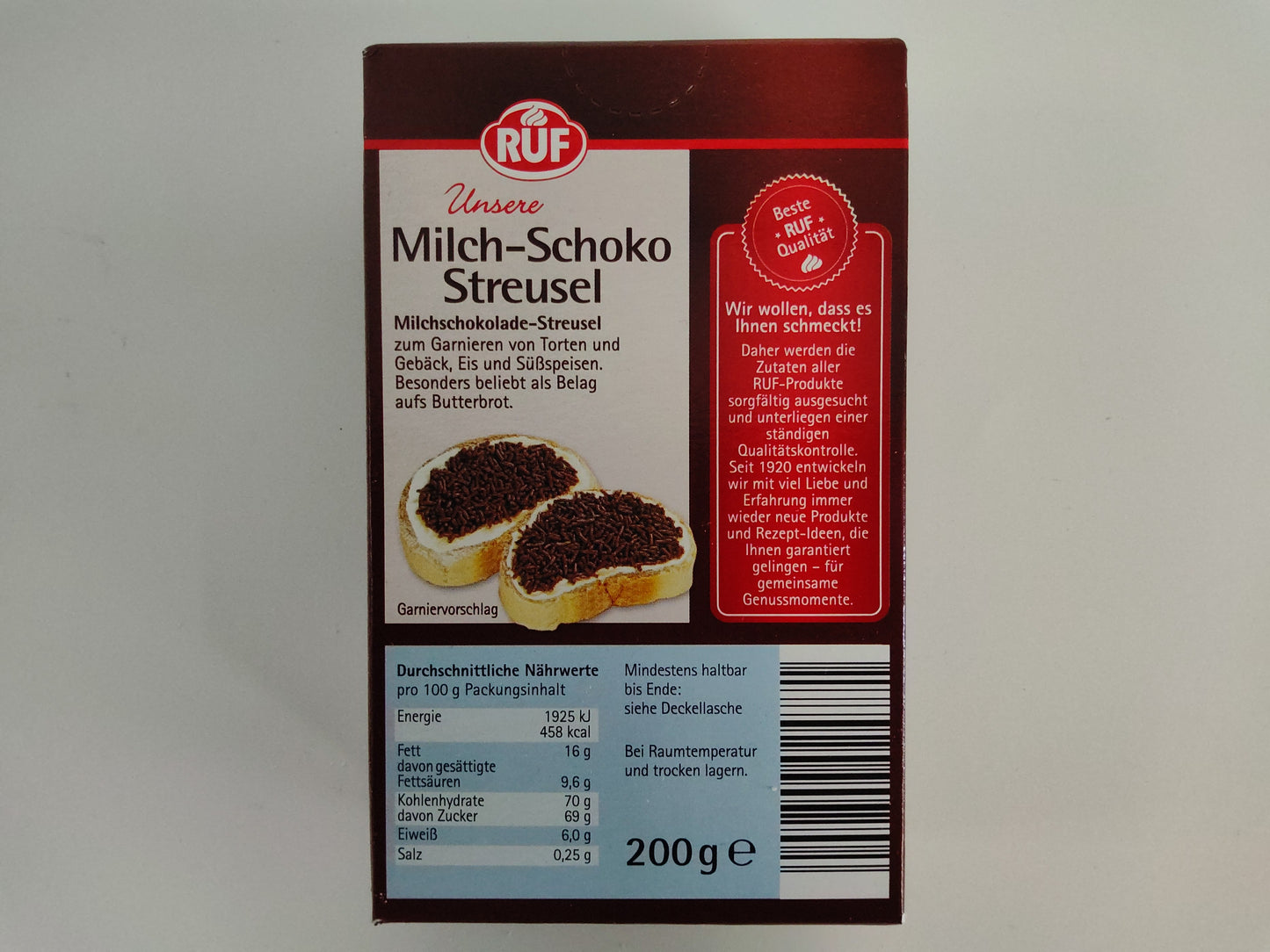 RUF Milk Chocolate Sprinkles (Milch-Schoko Streusel), 2.8 oz (80g)