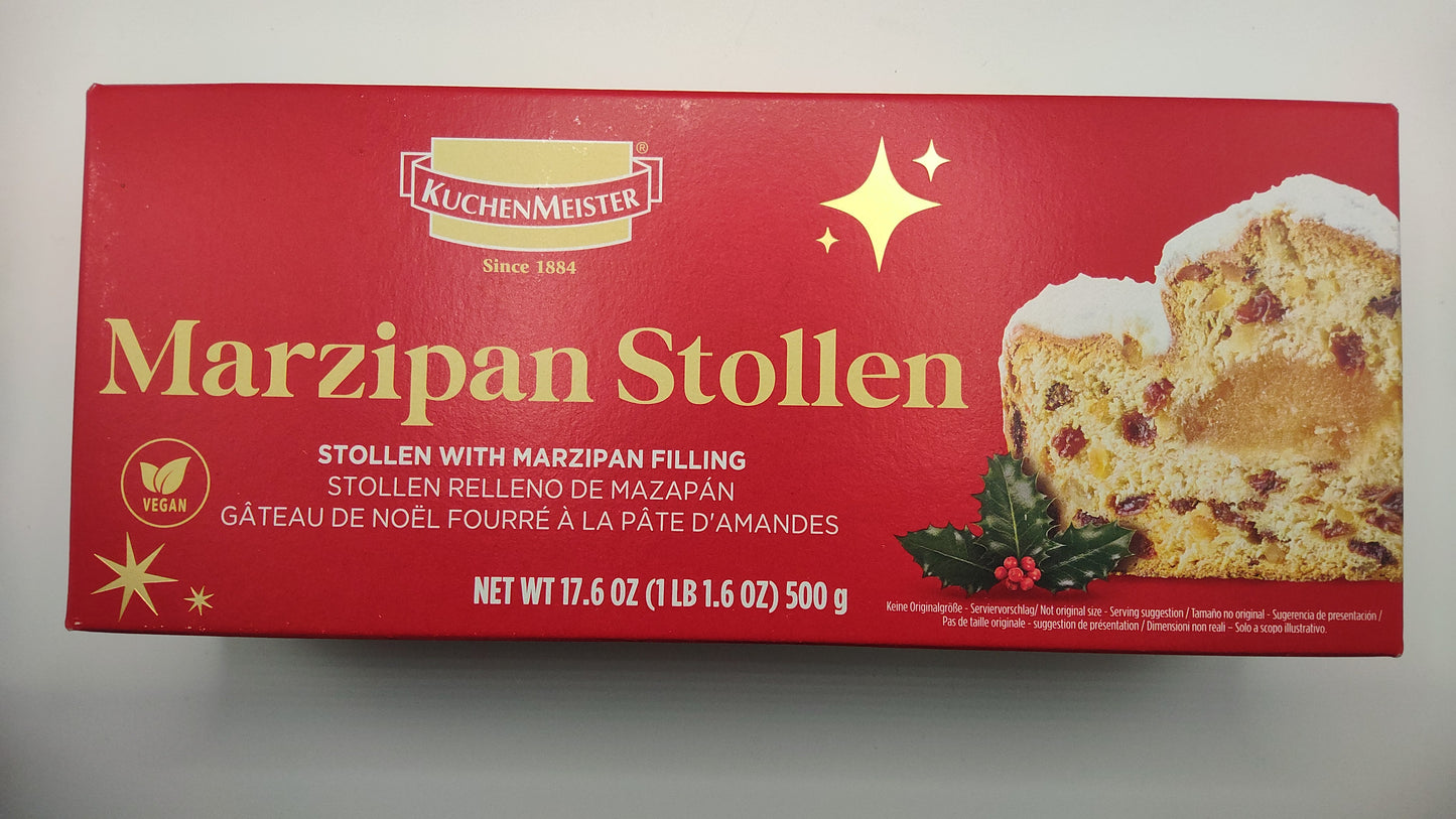 KuchenMeister Marzipan Stollen – 500g (Marzipan Filling)