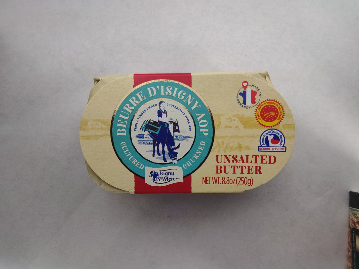 Isigny Ste-Mere Beurre d Isigny AOP Butter, 8.8 oz (250g)