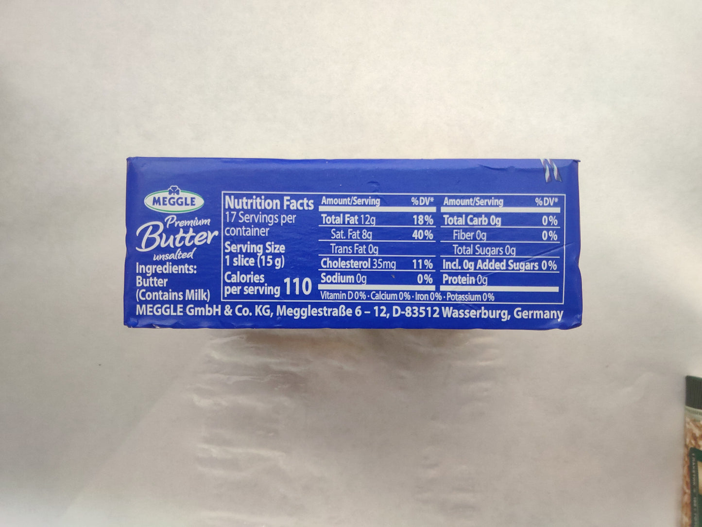 Meggle Premium Butter Unsalted, 8.8 oz (250g)
