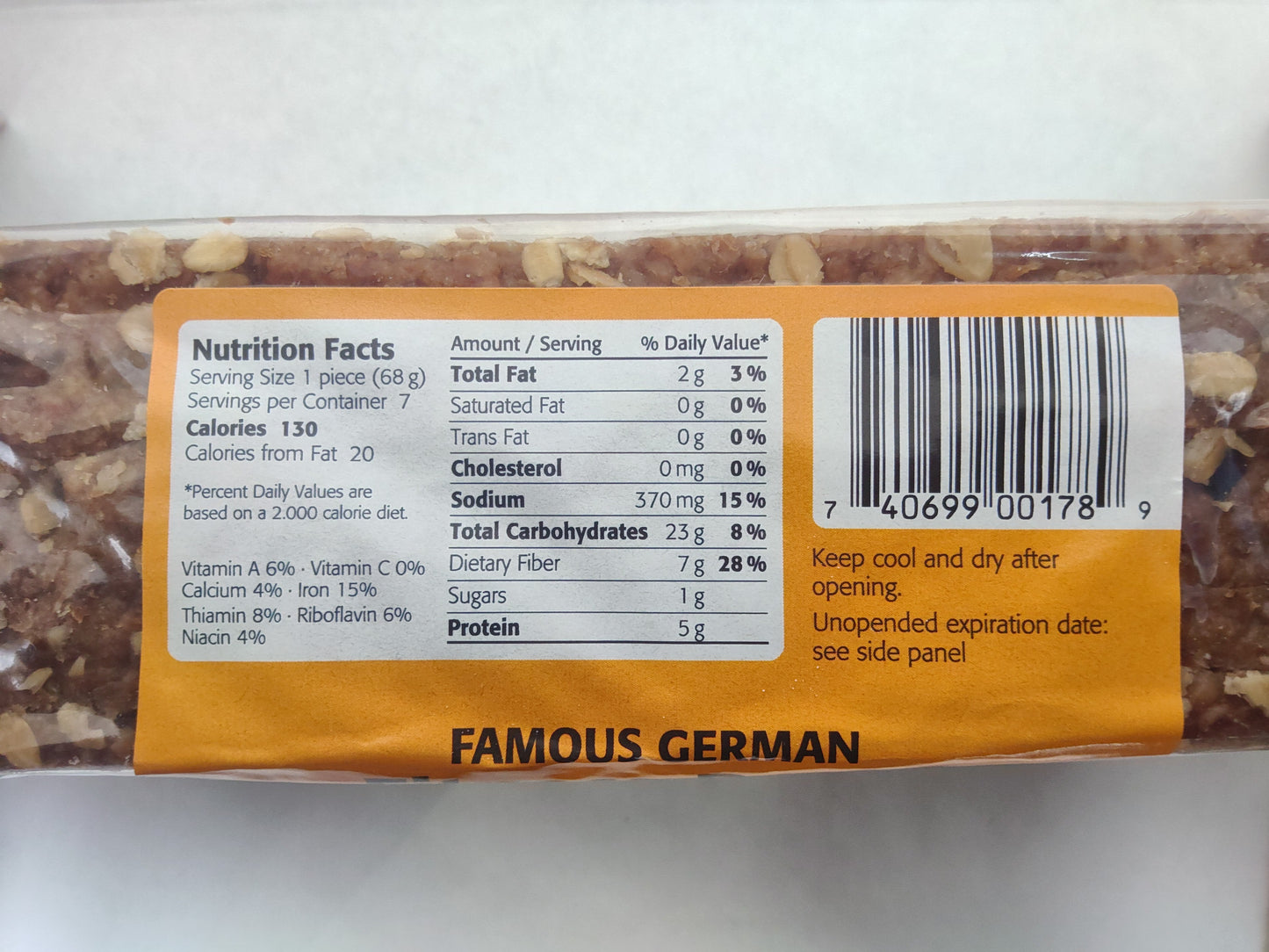 Delba Fitness Bread, 16.75 oz (475 g)