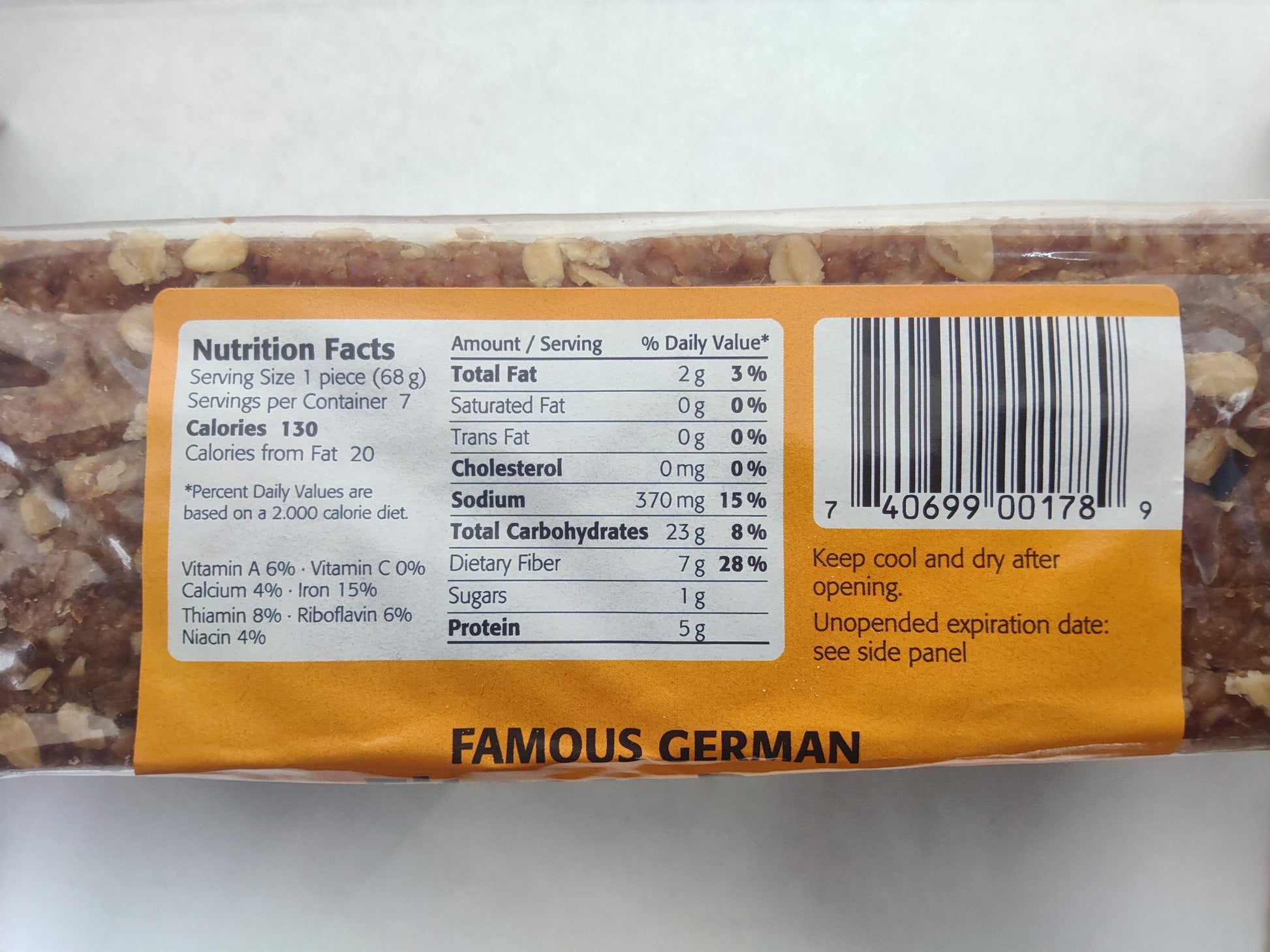 Delba Fitness Bread, 16.75 oz (475 g)