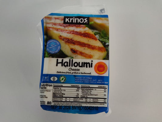 Krinos Traditional PDO Halloumi Cheese, 8.8 oz (250g)