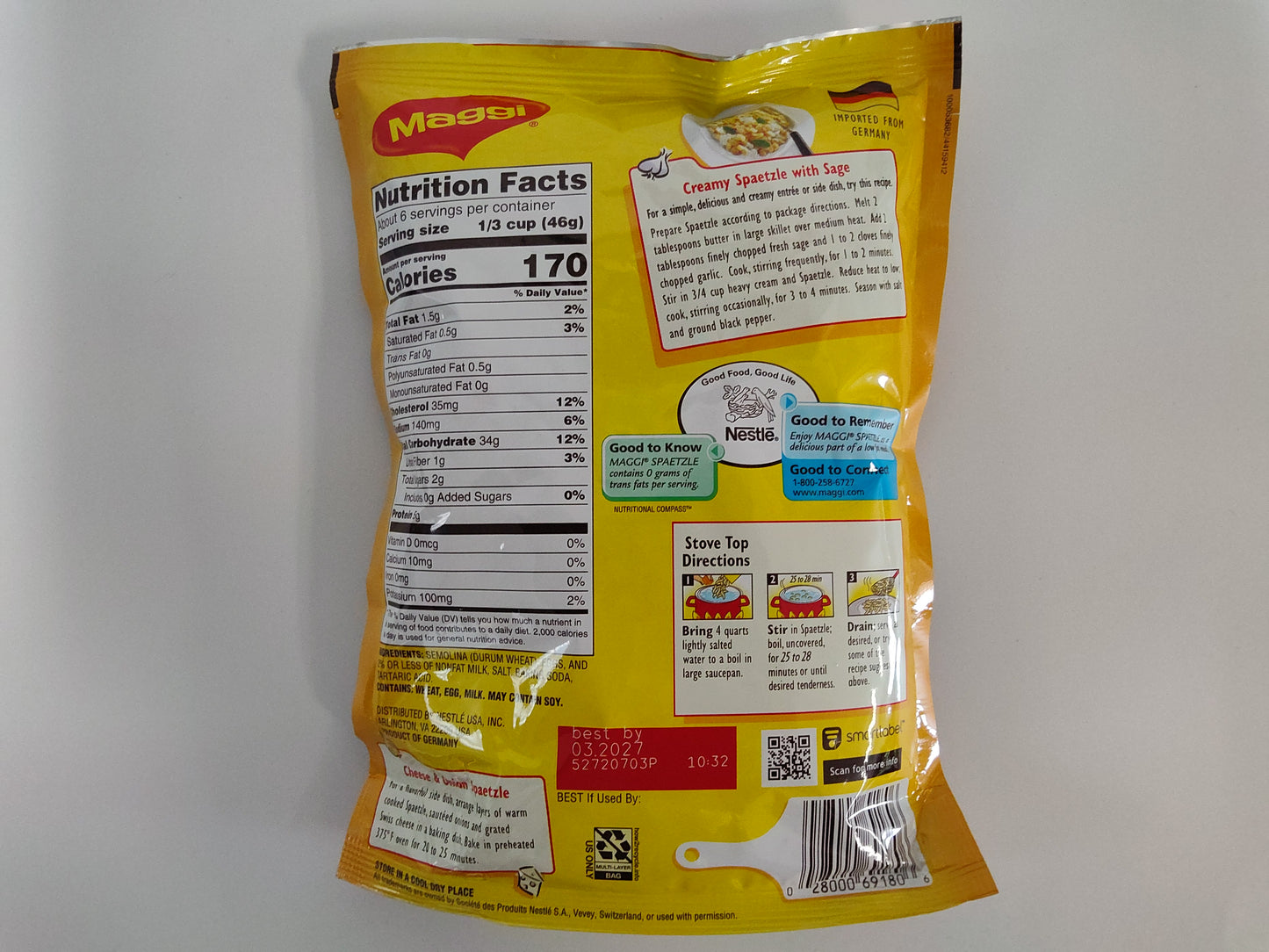 Maggi Spaetzle Authentic German Dumplings
