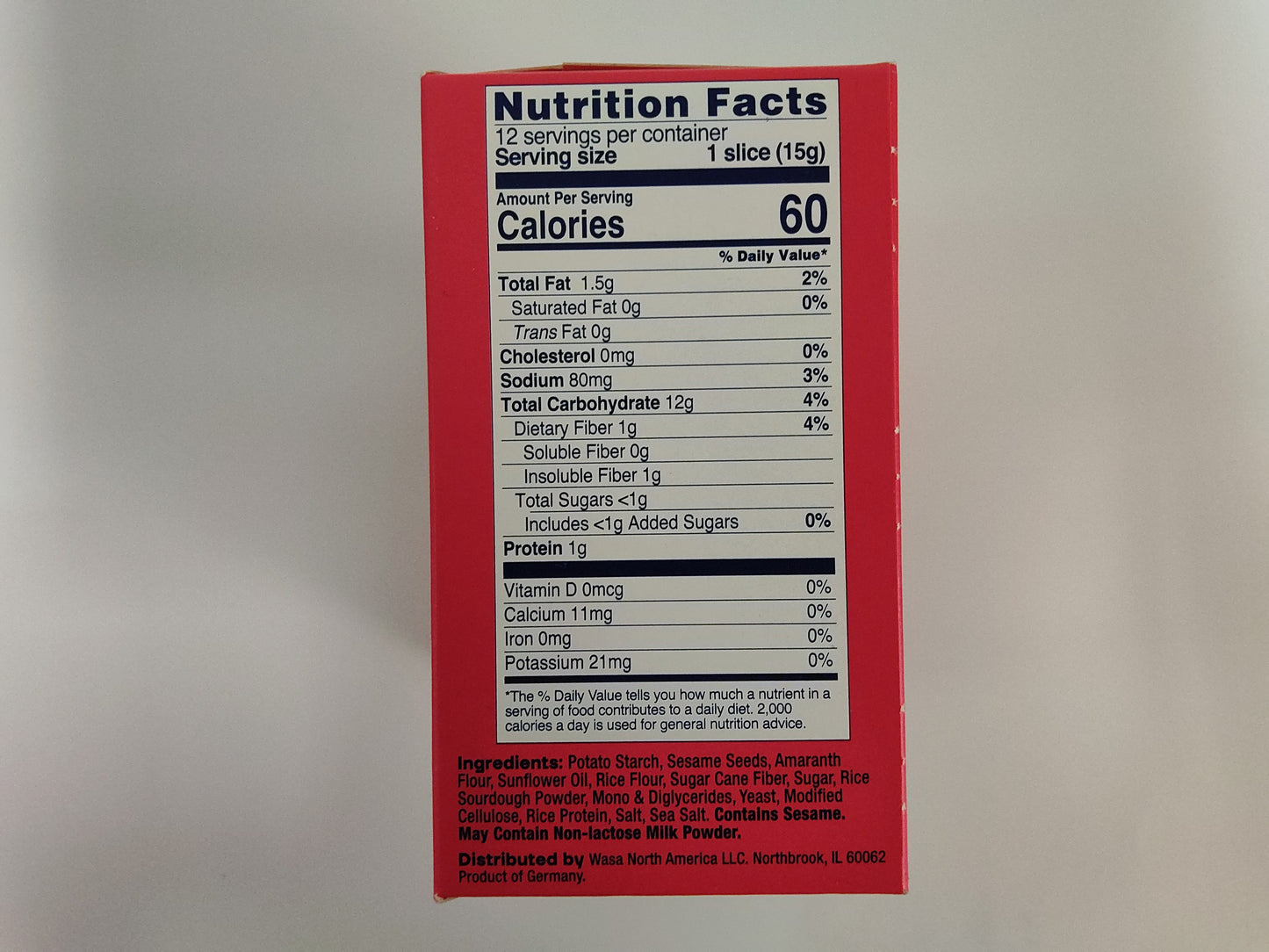 Wasa Gluten Free Sesame & Sea Salt Crispbread, 6.1 oz (175 g)