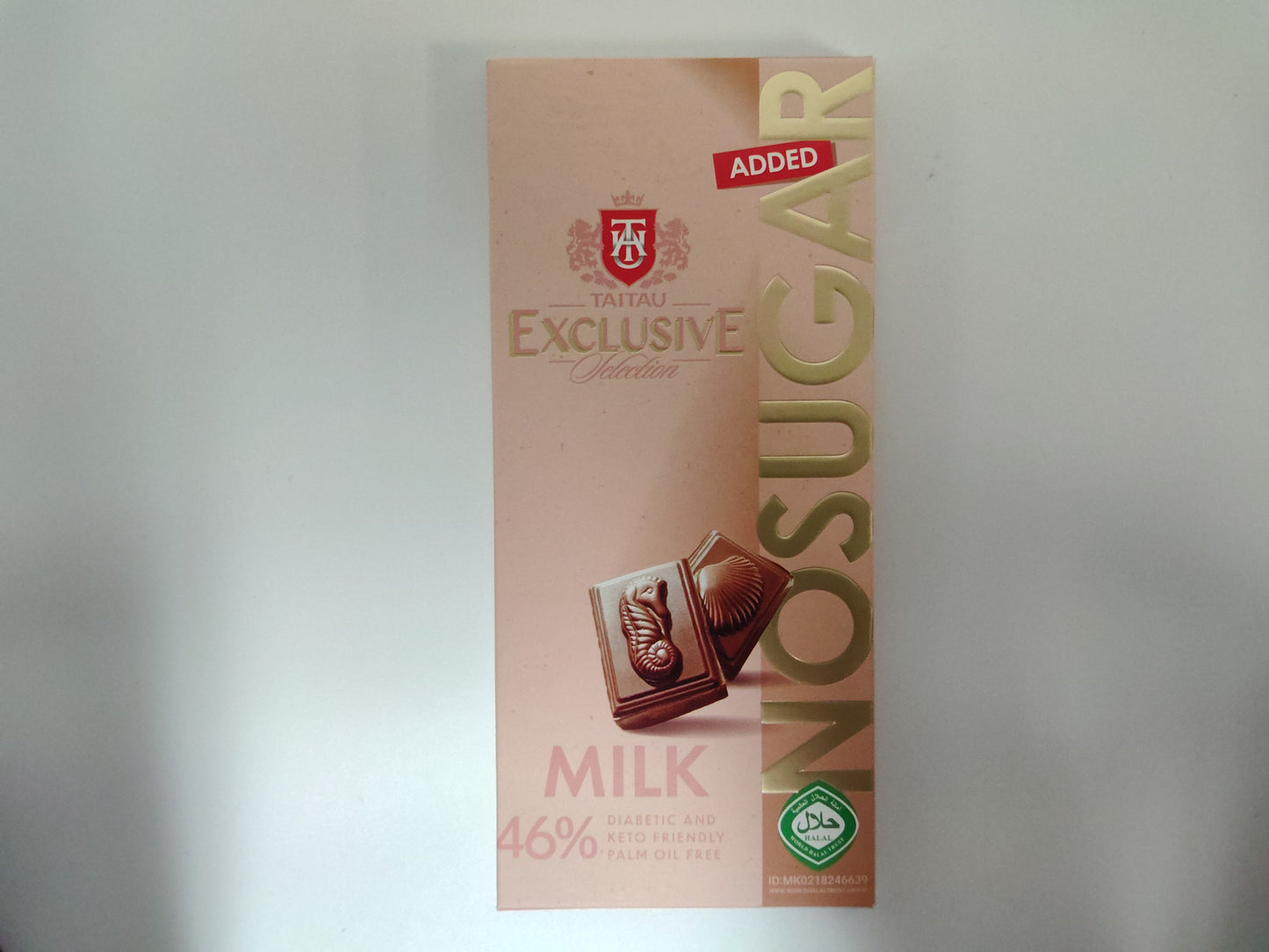 Taitau Exclusive Milk Chocolate No Added Sugar, 3.5 oz (100g)
