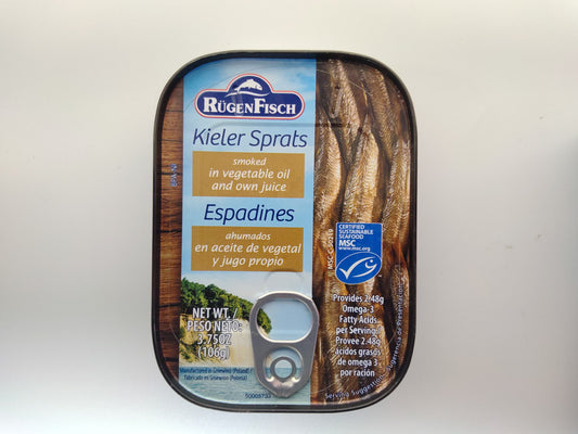 RügenFisch Kieler Sprats in Vegetable Oil, 6.7 oz (190g)