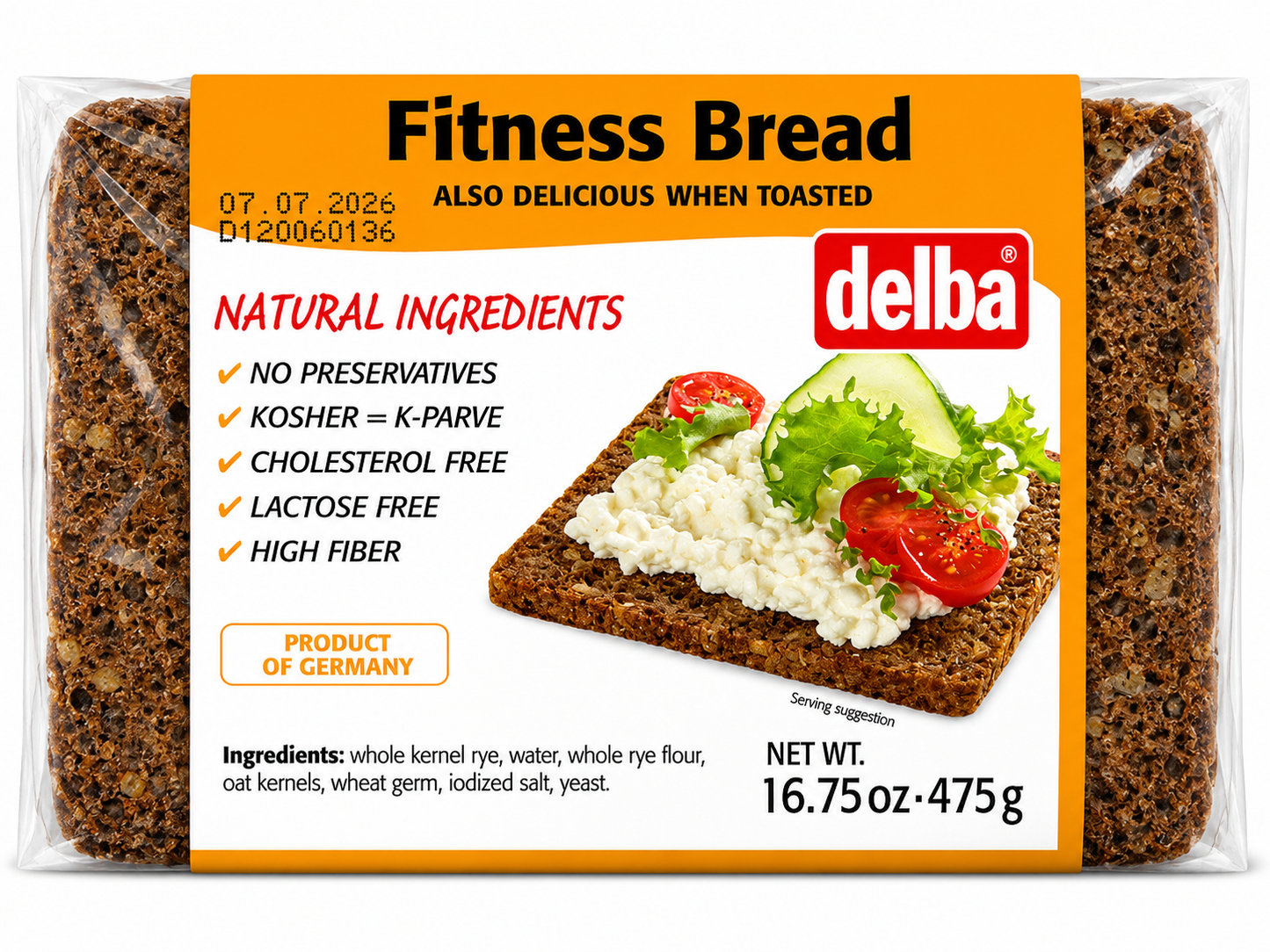 Delba Famous German Bread, 16.75 oz (475g)
