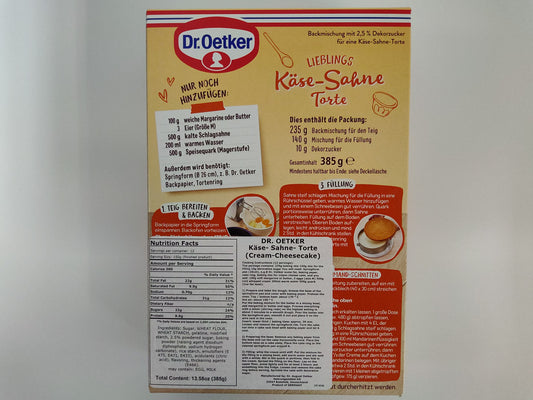 Dr. Oetker Lieblings Käse-Sahne Torte Kit, 5.6 oz (160g)