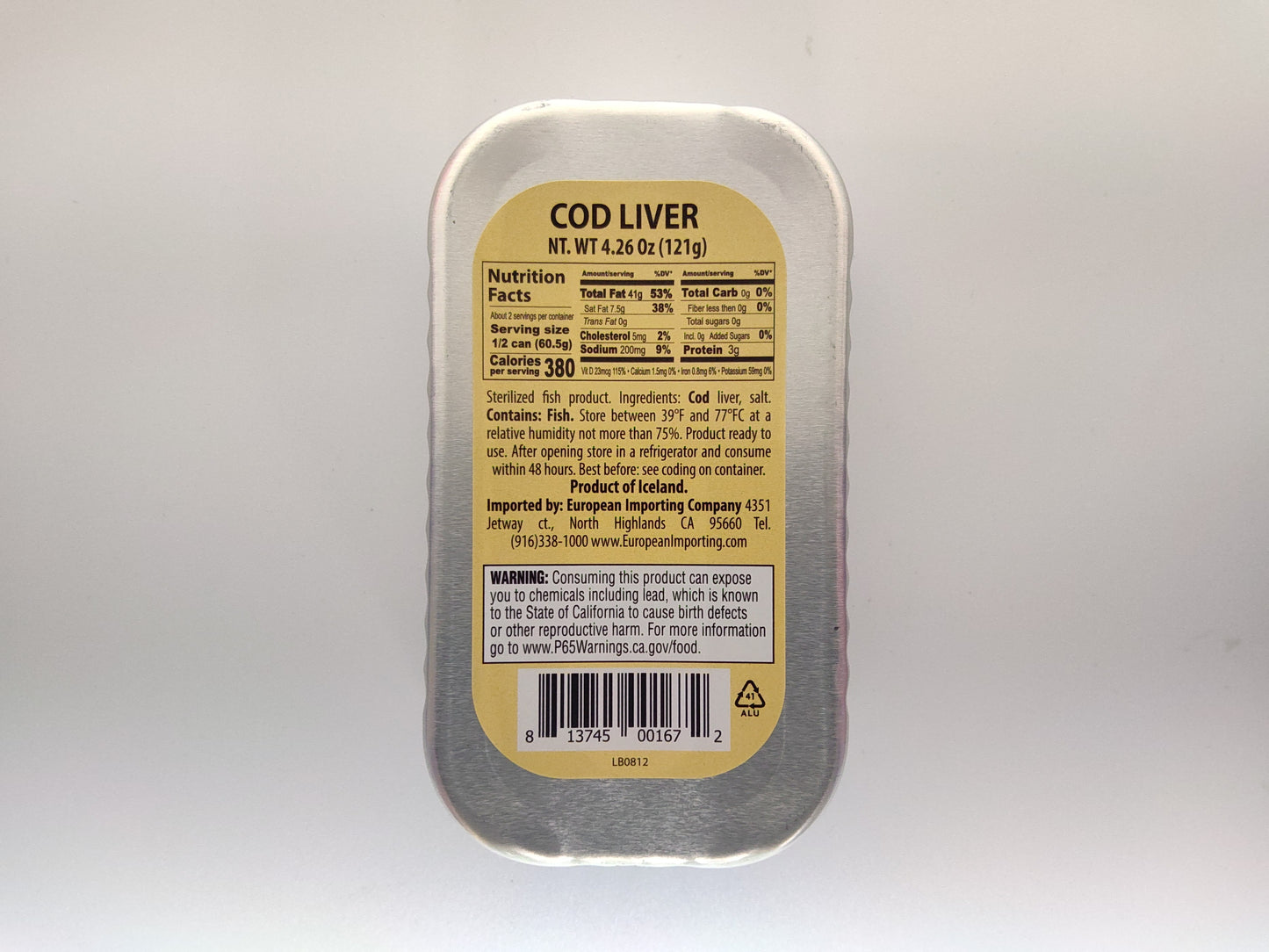 Riga Lux Cod Liver in Own Oil, 4.23 oz (120g)