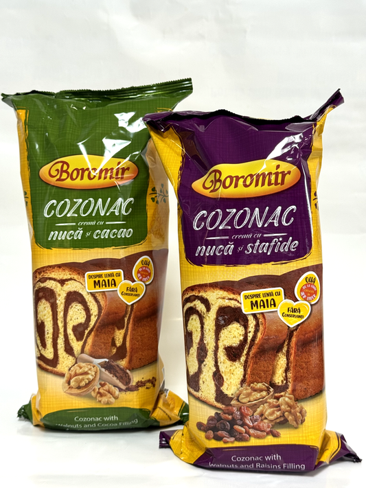 Boromir Cozonac – Traditional Romanian Sweet Bread (Walnut, Cocoa, Raisin)