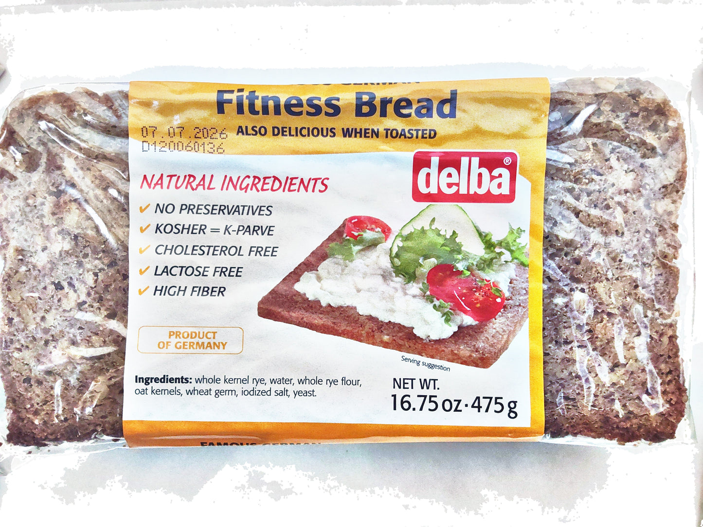 Delba Fitness Bread, 16.75 oz (475 g)