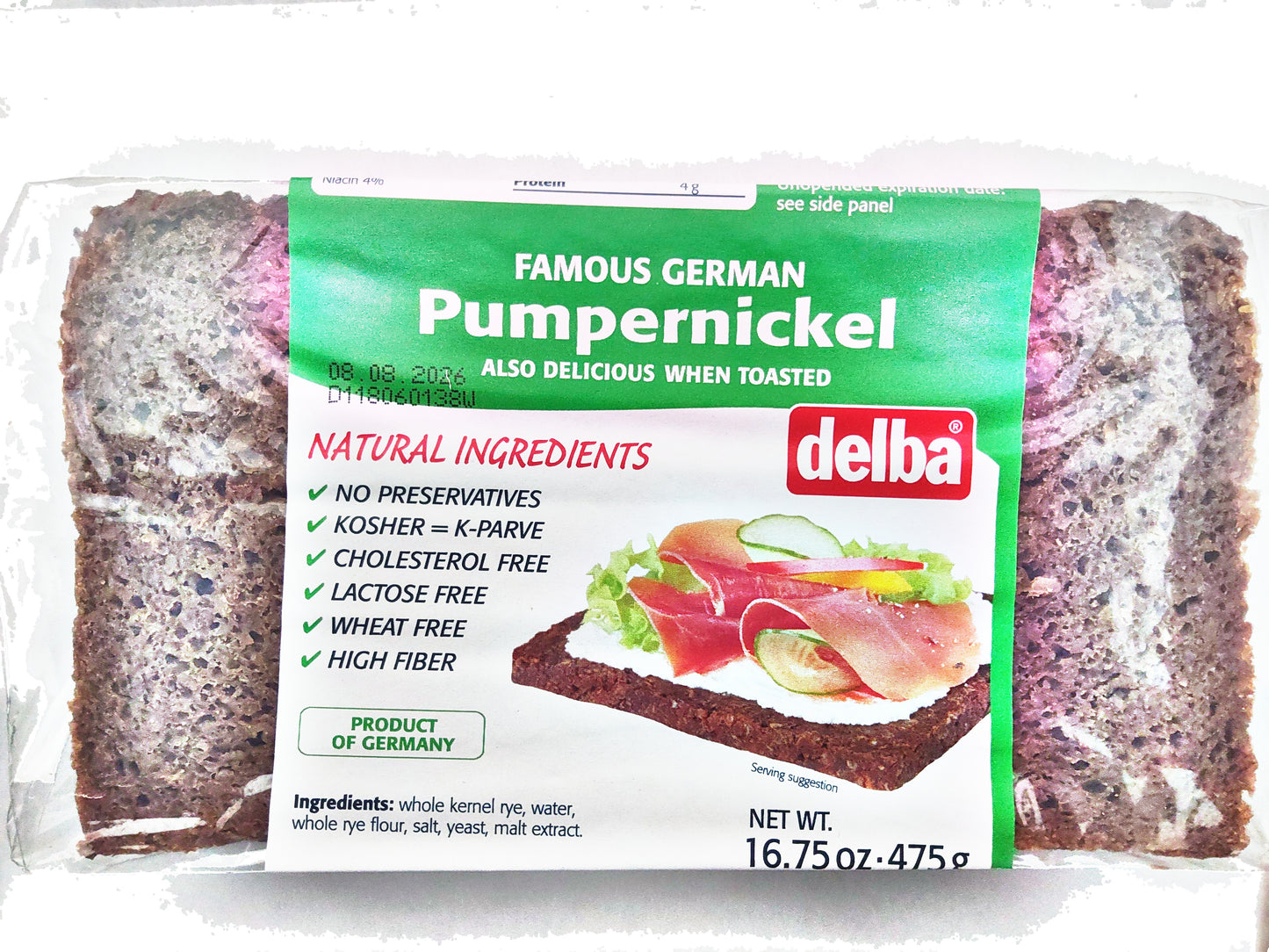 Delba Pumpernickel, 16.75 oz (475 g)