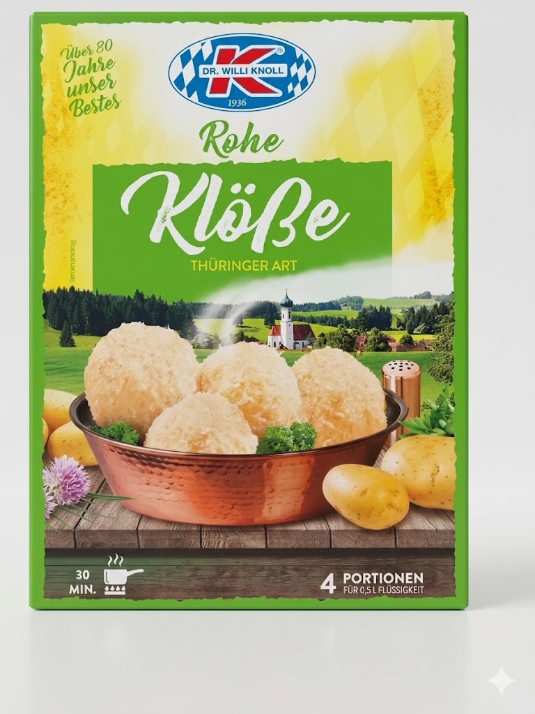 Dr. Willi Knoll Rohe Klosse Thuringer Art Raw Potato Dumplings, 4 portions