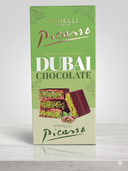 Vanelli Picasso – 100% Handmade Dubai Pistachio Chocolate (Premium Bar)