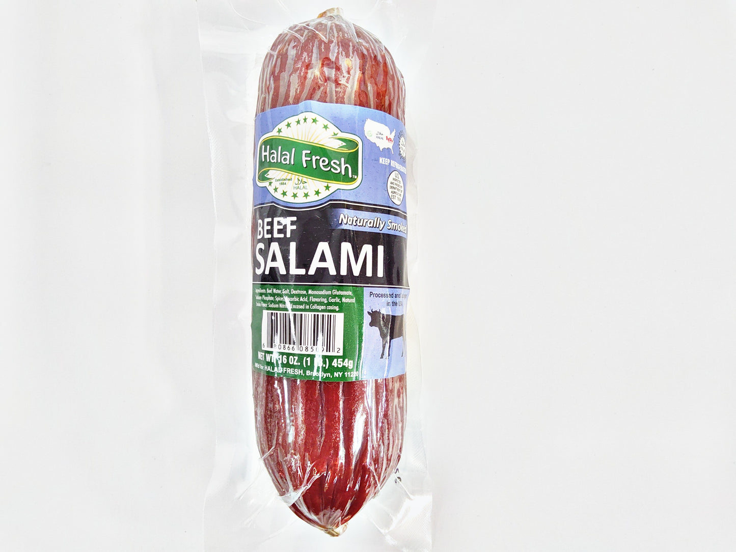 Halal Fresh Beef Salami, 16 oz (1 lb) / 454 g