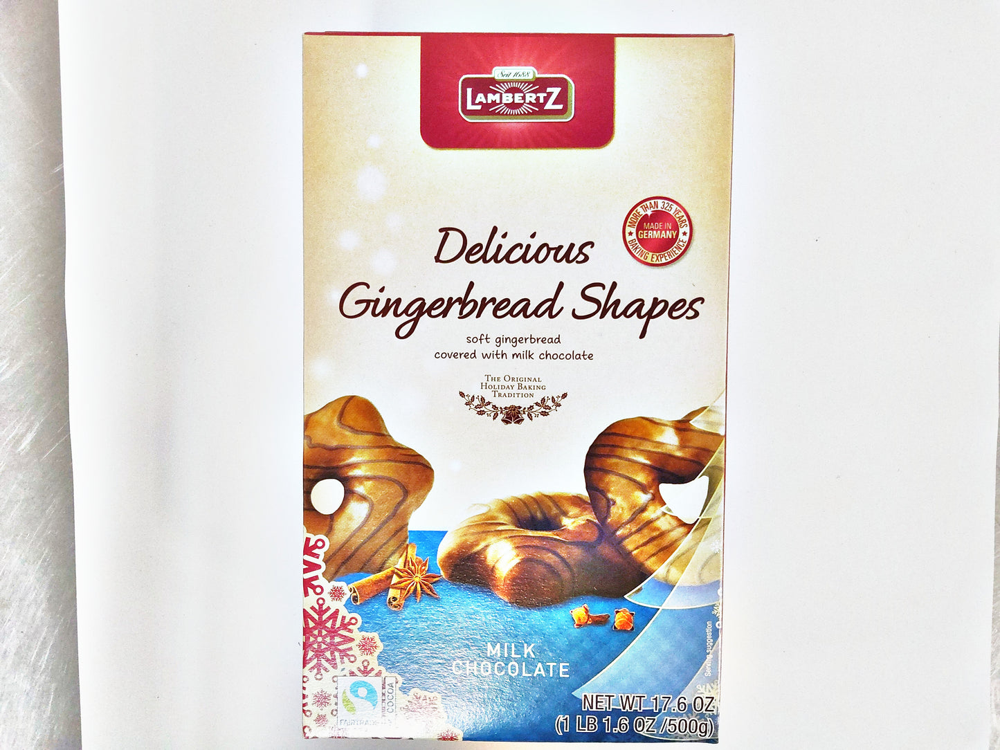 Lambertz Delicious Gingerbread Shapes Milk Chocolate, 7.05 oz (200g)