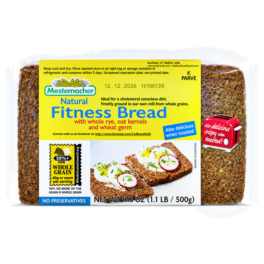 Mestemacher Natural Fitness Bread, 17.6 oz (500 g)
