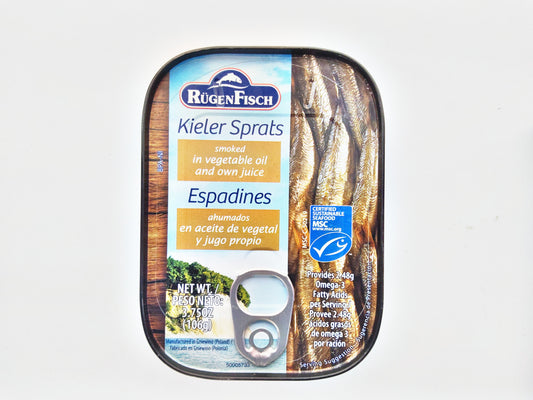 RügenFisch Kieler Sprats in Vegetable Oil, 6.7 oz (190g)
