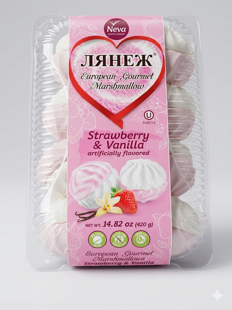 Lyanezh European Gourmet Marshmallows – Strawberry & Vanilla (420g)