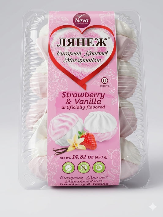 Lyanezh European Gourmet Marshmallows – Strawberry & Vanilla (420g)